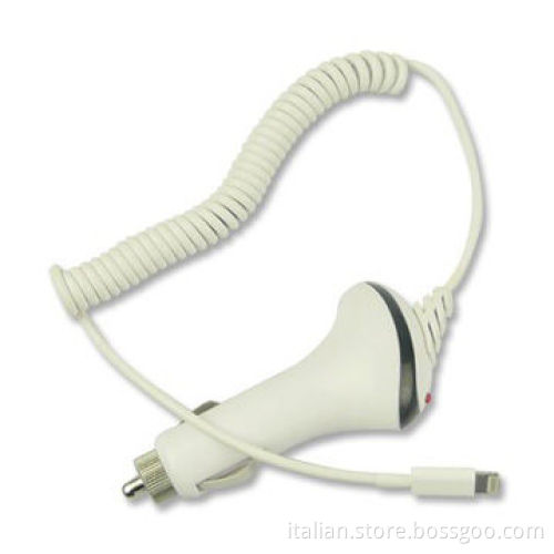 Car charger for iPhone5 with 8-pin USB cable 5V, 1A